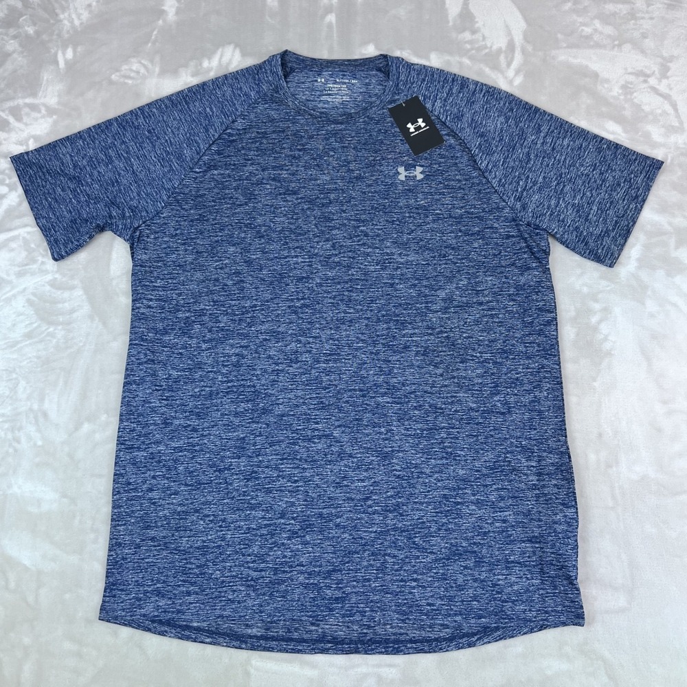 Under Armour The Tech Tee Shirt Mens XLT Blue Heather Performance Athletic NWT